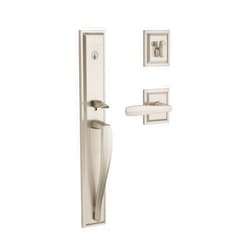 Baldwin Torrey Pines, Front Entry Handleset with Interior Lever, Featuring SmartKey Deadbolt Re-Key Technology and Microban Protection, in Satin Nickel, 20