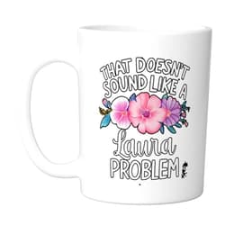 Retro Gift For Women Gift For Laura Laura Personalized Cute Flower Girls Laura Name Ceramic Mug, White