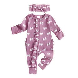 FYBITBO Preemie Girls Baby Clothes Im New Here Newborn Outfit Ribbed Knit Jumpsuit Romper Infant Going Home Outfit Clothing