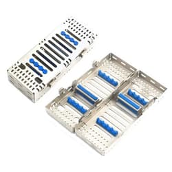 OdontoMed2011® Premium German Grade Stainless Steel Autoclave Dental Sterilization Cassette Tray for 8 Instruments Double Decker ST-004