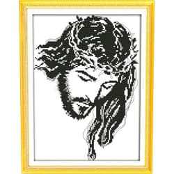 Awesocrafts Cross Stitch Kits, Awesocrafts Meditation Jesus Easy Patterns Cross Stitching Embroidery Kit Supplies Christmas Gifts, Stamped or Counted (Jesus, Stamped)