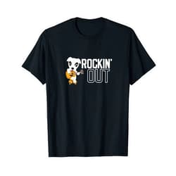 Animal Crossing K.K. Slider Rockin' Out Black & White Poster T-Shirt