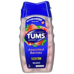 TUMS Extra Strength 750, Berries, 96 Tablets