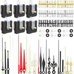 Kigeli 6 Pieces Quartz DIY Wall Clock, 6 Clock Numerals Kit, Movement Mechanism Battery Operated Clock Motor Kit with 8 Different Pairs of Hands for DIY Clock Repair
