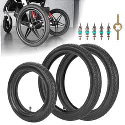 WEIYINGSI Front 12/12.5×1.75/2.125/2.25 and Rear 16×1.75/2.125 Tires and Tubes (1+2) Fit for 3-Wheeler Gear Jogging Troller Models (Both Single and Double Strollers) Including Revolution SE/Pro/Flex/SU/Ironman