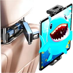 HYUCKOTCar Headrest Tablet Mount, Backseat Seat Universal Tablet Cell Phone Holder 360° Swivel Rotating Angle Adjustable Stretchable for iPad iPhone, Samsung, Switch, 4.7-11