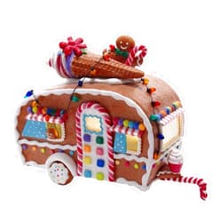 Kurt S. Adler 8.4-Inch Battery-Operated Light-Up Gingerbread Food Truck Table Piece, Multi