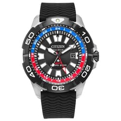 Citizen Men's Eco-Drive Promaster Sea Eco Dive, Stainless Steel Watch, Black Polyurethane Strap, Dual Time, Date (Model: BJ7128-08E)