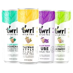 Twrl M!lk Tea Twrl Milk Tea Variety Pack - Jasmine, Taiwan Style, Hojicha, and Ube Milk Tea - Made with Plant-Based Milk, Low Sugar, Organic, Antioxidant-Rich and Nitro-Infused for Smooth Taste - 7.5 Ounces, Pack of 4