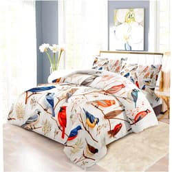 REALIN Northern Cardinal Birds Bedding North American Songbird Duvet Cover Set Bed Sets 2/3/4PCS Quilt Covers/Sheets/Pillow Shams,Twin/Full/Queen/King (C,Twin-172x218cm-4PCS)