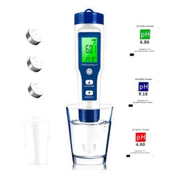 KONVIO NEER 5 in 1 TDS Meter PH Tester, 0.01 High Accuracy Digital PH Meter for Water, PH/TDS/EC/Salt/Temp Tester, PPM Meter Water Tester for Drinking Water, Hydroponics, Plants, Aquarium and Pool