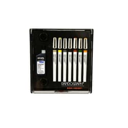 Koh-I-Noor Rapidograph Slim Pen and Ink Set, 7 Assorted Pen Nibs and .75 oz. Bottle of Ultradraw Black Ink, 1 Set Each (3165SP7)