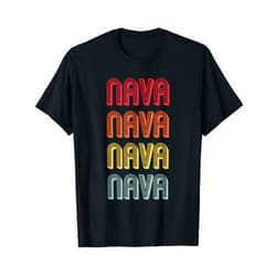 Customized Last Name Custom Family Christmas Team NAVA Gift Surname Funny Retro Vintage 80s Birthday Reunion T-Shirt
