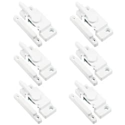 JPKTA 6 Pack Window Sash Locks,Window Latch Cam Action White Window Locks for Double Hung Security Viny Window Latches with Keeper Diecast,Replacement Parts for Vertical and Horizontal Sliding Windows