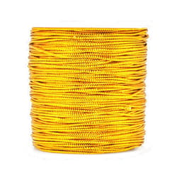 CCINEE 1mm Spool Gold Metallic Cord Tinsel String Jewelry Braided Thread, Total Length 109 Yards/ 328 Feet (Gold)