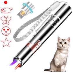 HEYPOMAX Cat Laser Toy, Cat Toys for Indoor, Laser Pointer Cat Toy, Laser Pointer for Cat and Dogs Chase Play, Keep Cat Busy Burning Fatus, USB Charging, 5 Switchable Patterns