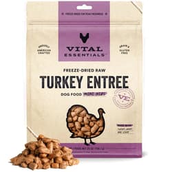 Vital Essentials Freeze Dried Raw Dog Food, Turkey Mini Nibs Entree, 25 oz