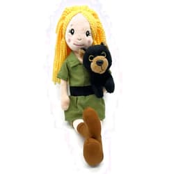 The Petting Zoo, Zookeeper Doll and Black Bear Stuffed Animal Friend, Gifts for Kids, Plush Doll with Black Bear Plush Toy, 16 inch (Blonde)