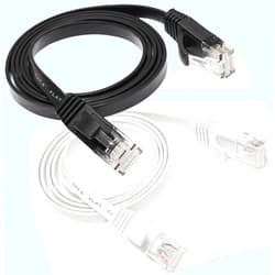 DAYEDZ Ethernet Cable 3FT 2 Pack, Cat 6 LAN Cable Flat Net Cable Faster than Cat5e/Cat5, Slim Short Computer Internet Patch Cord Wire with Rj45 Male Connectors for Router, Laptop, Modem, black + white