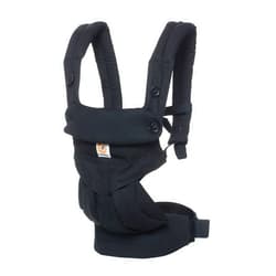 Ergobaby 360 All-Position Baby Carrier with Lumbar Support (12-45 Pounds), Pure Black, Premium Cotton
