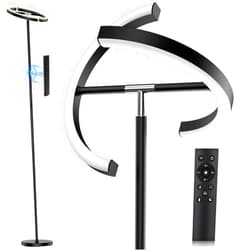 SIBRILLE Floor Lamps for Living Room,SIBRILLE Modern Stepless Dimmable Standing Lamp 3000-6000K,20W LED Rotatable Reading Light,Touch&Remote Control Uplighter Floor Lamp for Living Room Bedroom Office