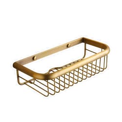 Nokozan Brass Bathroom Square Shower Caddy Bathroom Shower Storage Rack Shelf Organiser Basket Wall Mount, Bronze