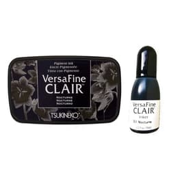 Tsukineko Nocturne Black Versafine Clair Pigment Ink Pad and Reinker, 0.5 fl oz