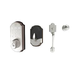 Generic TL114+TL121 Digital Deadbolt Lockset Combo with Keypad and Entry Handle, Electronic Lock with Bright Keypad + Voice Prompts, Easy Installation, Brushed Nickel Finish, Material - Aluminum, IP65 Rated