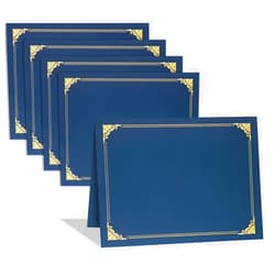 COIDEA Certificate Holders, 5 Packs, Navy Blue Diploma Holders, Diploma Covers with Gold Foil Border for Letter Size 8.5 x 11 Certificate Paper, Cardstock, Award, Graduation, Documents
