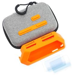 HCJYC 5 in 1 Protective Accessories Soft Silicone Case & EVA Carrying Case & 3 pack of Screen Protect & SD Card Dust Plug & GPIO Dust Plug for Flipper Zero - Original Orange Set (Orange)