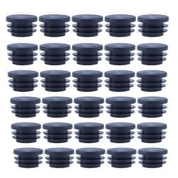 Antrader Black Round Plastic Plugs, Antrader Furniture Foot Table Chair Legs Blanking End Ribbed Tube Insert Plug Cap Covers Protector 30pcs (25mm)