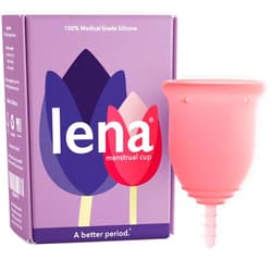 Lena Menstrual Cups, Reusable Period Cup, Tampons,Period Underwear and Menstrual Pads Alternative, Feminine Care, FSA HSA Eligible, Silicone Menstrual Cup, Made in USA, Super Heavy Flow, Large, Pink