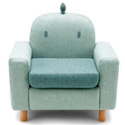 Costzon Kids Couch, Children's Cartoon Sofa Chair w/Solid Wood Frame, Thick Cushion, Child Armchair for Play Room, Kindergarten, Kids Room for 2-8 Little Boys Girls Birthday (Dinosaur)