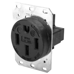TYMXGHF Hubbell Wiring Device-Kellems 50 A, Industrial, Receptacle, Black, No Tamper Resistant HBL9450A - 1 Each