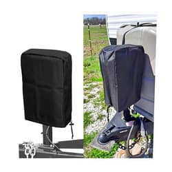 BESULEN Electric Tongue Jack Cover, 600D Oxford Fabric RV Trailer Universal Electric Tongue Jack Protective Cover, RV Accessories Protects Jack from Harmful Sun UV Rays Dust and Water
