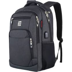 Volher Laptop Backpack,Business Travel Anti Theft Slim Durable Laptops Backpack with USB Charging Port,Water Resistant College Computer Bag for Women & Men Fits 15.6 Inch Laptop and Notebook - Black