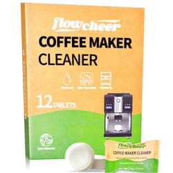 Flowcheer Coffee Machine Cleaner Descaler Tablets - 12 Count, Coffee Maker Pot Descaling & Cleaning Tabs for Breville Keurig, Gaggia, Nespresso, Delonghi, Jura, Ninja, Coffee Espresso Machines