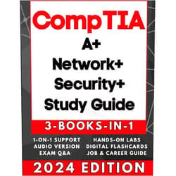 By SmartStudy Solutions (Author) CompTIA A+, NETWORK+ & SECURITY+ EXAM PREP (3-BOOKS-IN-1): 3X Your IT Credentials Fast! 97% Pass Rate, Zero Confusion, 50% Faster Learning + AUDIO, 600 EXAMS Q&As, JOB PLACEMENT, 1-ON-1 SUPPORT & MORE