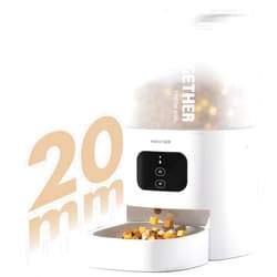 PAWGETHER® Automatic Cat Feeder - 4L Timed Cat Food Dispenser with Stainless Steel Bowls Clog-Free Suitable for Kibble up to 20mm Dual Power Portion Control Automatic Dog Feeder Easy to Clean