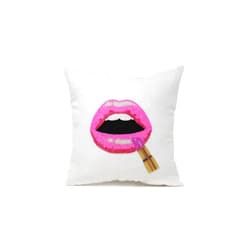 Amore Beaute Pink Lipstick Pillow Cover, Pop Art Pillow Cover, Fun Whimsical and Feminine Pillow Cover (20x20 Inches)