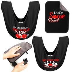 Hahafelt 3 Pcs Bowling Ball Polisher Gifts Microfiber Bowling Seesaw Bag with 10'' x 8'' Bowling Towel Shammy Pad Bowling Accessories for Bowlers Women Bowling Lovers