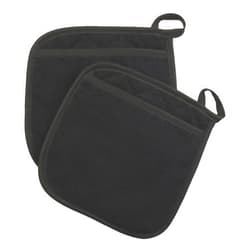 Waliah 2Pcs Pot Holders Premium Terry Hot Pads Pot Holder for Kitchen Heat Resistant Cotton Potholders Oven Pot Holders Set for Cooking and Baking (Black*)