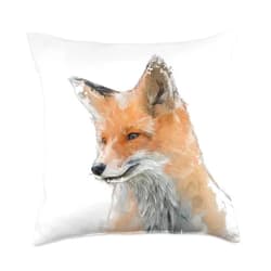 Bloom & Florence Fox Animal Cute Wildlife Gift. Throw Pillow, 18x18, Multicolor