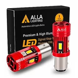 Alla Lighting CAN Bus BAY15D 7528 1157 LED Bulbs Amber Yellow Turn Signal Lights Blinker Lamps Replacement, Directly Plug-n-Play, Built-in Resistors, No Signal Hyper Flash Amber Yellow BAY15D 7528 1157