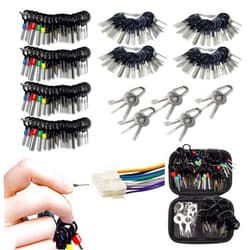 Ecocstm 146 PCS Terminal Removal Tool Kit,Pin Extractor Tools Set Electrical Wire Connector Pin Release Depinning Tools for Automotive Car Broken Key Ejector for Home Appliance