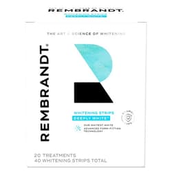 Rembrandt Teeth Whitening Strips, Deeply White, Enamel-Safe, 40 Whitening Strips (20 Treatments)