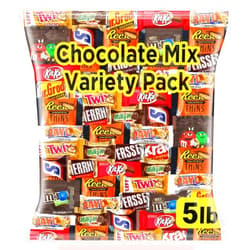 Jumblet Chocolate Assorted Bulk Candy Variety Pack 5lb - Mini Chocolate Bars, Milk & Dark Chocolate Mix - Individually Wrapped Bulk Candy for Office Snacks, Party Favors and Bags