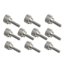 Taytools 10 Pack 8-32 x 1/2 Inch Threads 303 Stainless Steel Diamond Knurled Thumb Screws Knobs with Straight Shoulders Right-Hand Threads SAE Flat Tip Uncoated