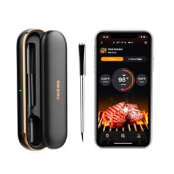 INKBIRD Meat Thermometer Wireless, Smart Bluetooth Meat Thermometer, IP67 Waterproof Wireless Meat Probe with Rechargeable Box for Outdoor Grill Smoker BBQ Rotisserie iOS & Android App