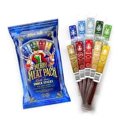 Mythical Meats Merry Meat Pack – 10 Holiday Themed Venison and Beef Snack Sticks – Dried & Dehydrated Meats Flavored to Perfection – High Protein Snacks